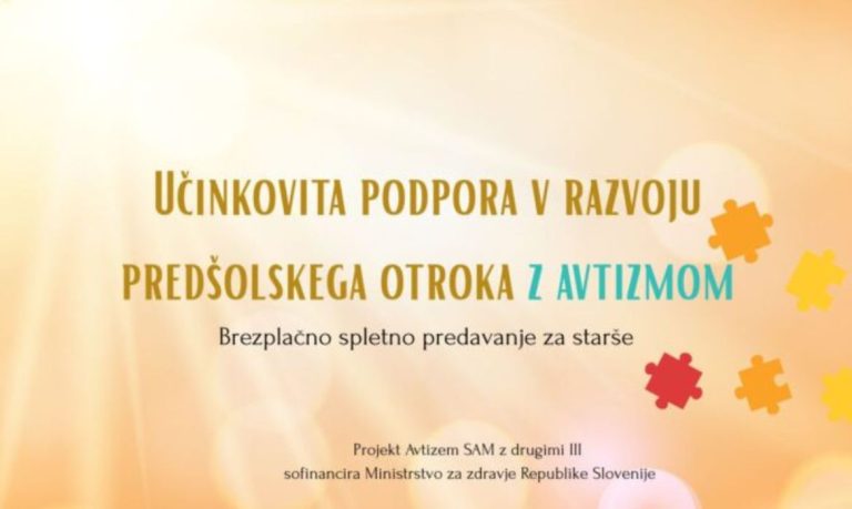Predavanje za starše – učinkovita podpora v razvoju predšolskega otroka z avtizmom